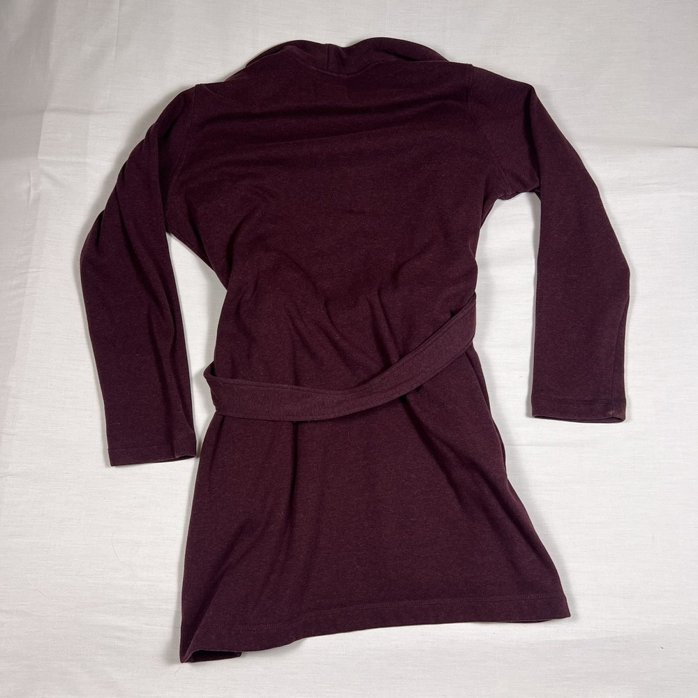 UGG Plush Fleece Belted Robe Bathrobe‎ Womens Medium Burgundy Lounge Cozy Shawl - Picture 11 of 16
